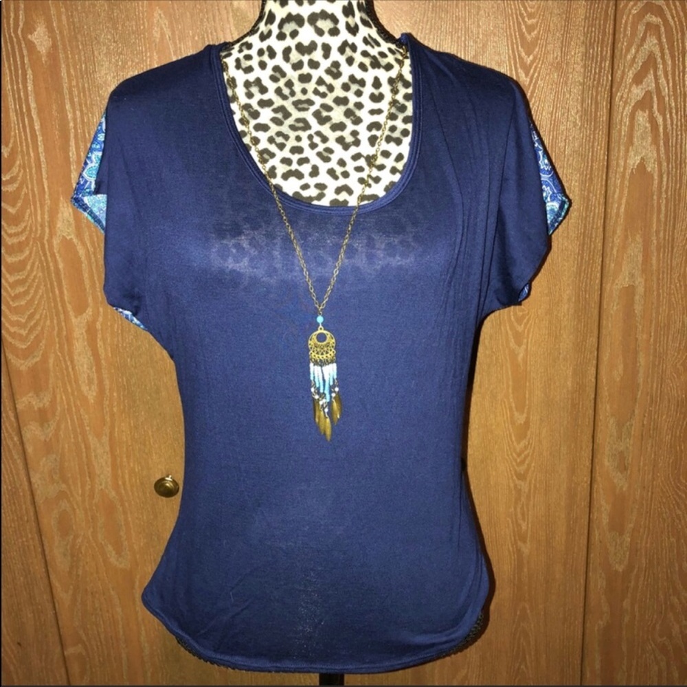 Say Anything Blouse with Necklace